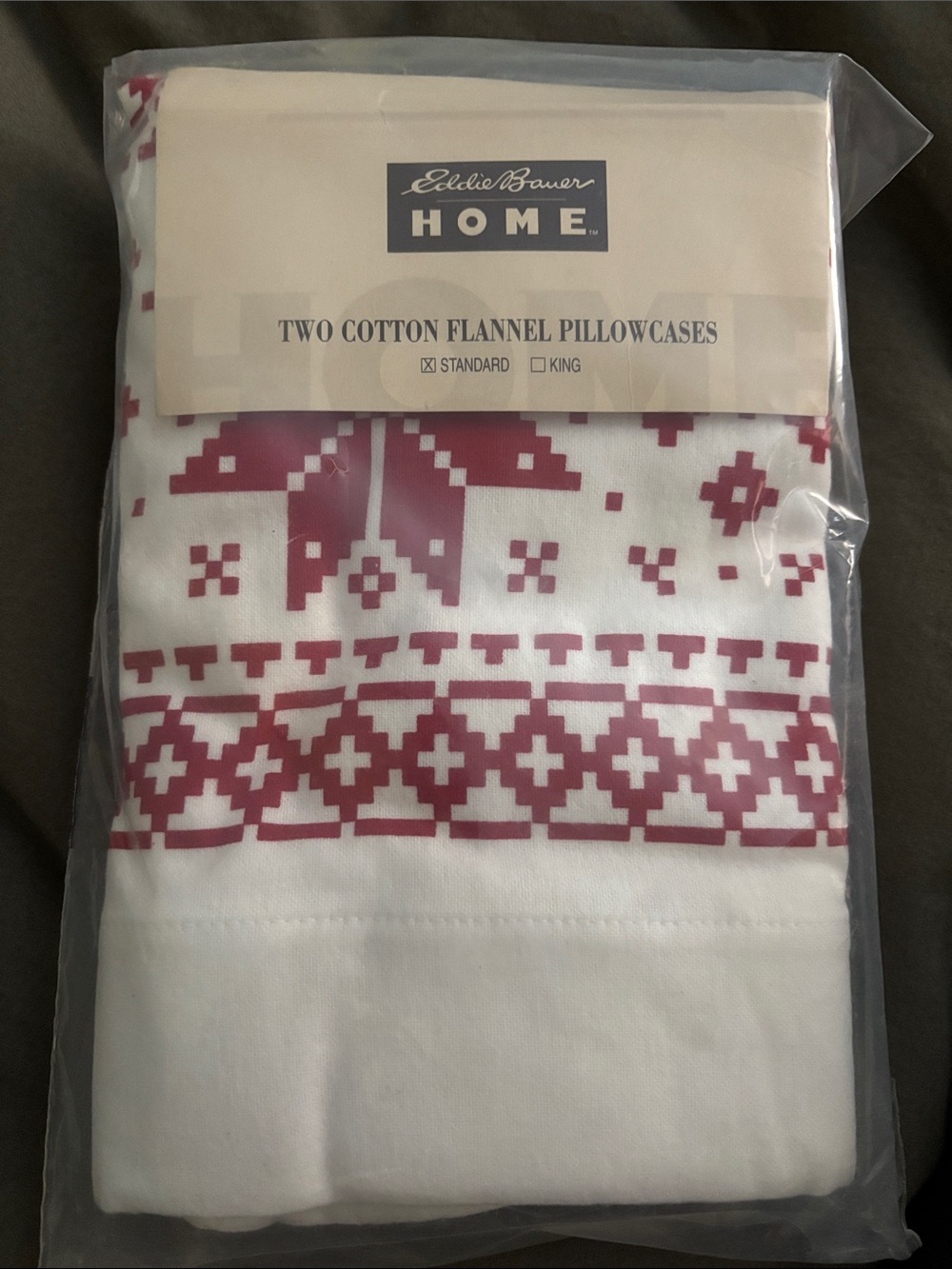 Eddie Bauer Home Cotton Flannel Pillowcases -nwt new in package, 2included